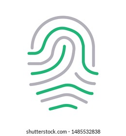 thumbprint colour line vector icon