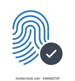 thumbprint glyph colour vector icon