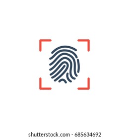 Thumbprint Icon Flat Fingerprint Security Element. Vector Illustration Of Thumbprint Icon Flat Fingerprint Isolated On Clean Background.