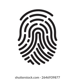 Thumbprint Icon Vector Glyph For Biometric Identification And Personal Security Fingerprint Symbol For Identity Verification And Access Control System
