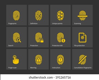 Thumbprint icons. Vector illustration.