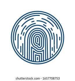 Thumbprint logo in line art style