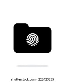 Thumbprint on folder icon on white background. Vector illustration.