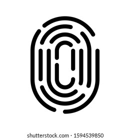 thumbprint vector thin line icon 