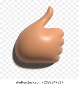 Thumbs up 3D clipart. Vector realistic clipart isolated on white background.