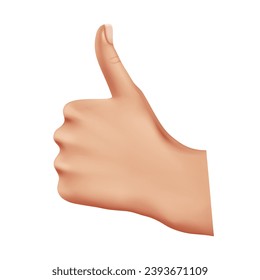 Thumbs up 3D clipart. Vector realistic clipart isolated on white background.