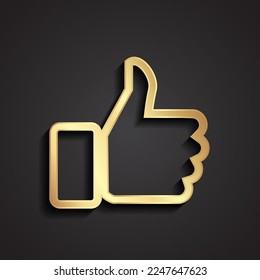 Daumen für das 3D-goldene Symbol