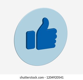 Thumbs up 3D icon in vector graphics