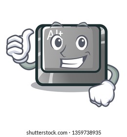 Thumbs up alt button isolated with the mascot