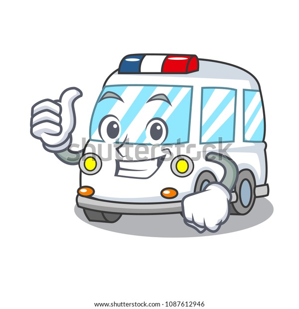 Thumbs up ambulance
character cartoon style