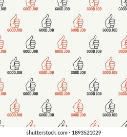 Thumbs Up for Appreciation Vector Graphic Seamless Pattern can be used for Background and Apparel Design