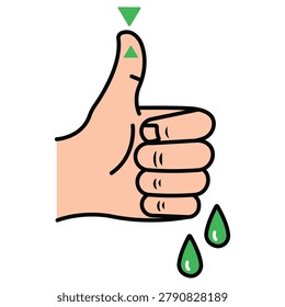 Thumbs up approval gesture illustration with minor injury bandage healing recovery support positive feedback and healthcare awareness concept