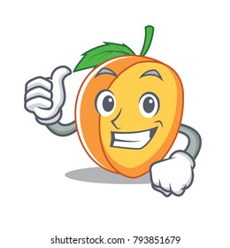 Thumbs up apricot character cartoon style
