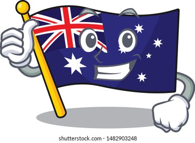 Thumbs up australian cartoon flag kept in cupboard