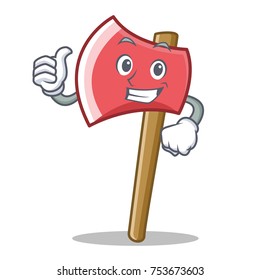 Thumbs up axe character cartoon style vector illustration