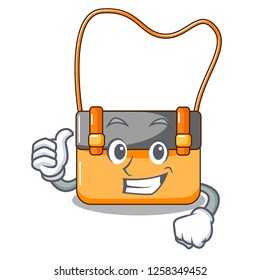 Thumbs up bag messenger businessman the leather character