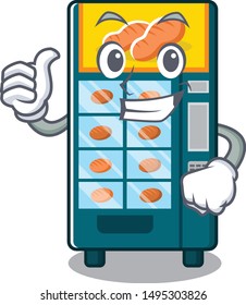 Thumbs up bakery vending machine in character shape