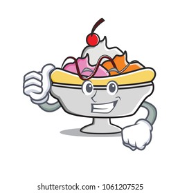 Thumbs up banana split character cartoon