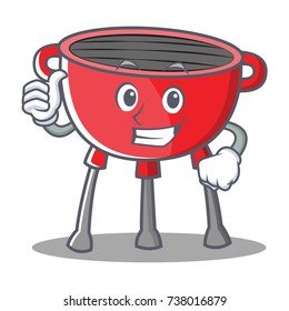 Thumbs Up Barbecue Grill Cartoon Character