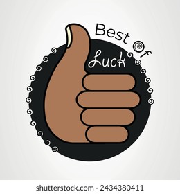 Thumbs Up Best of Luck Illustration