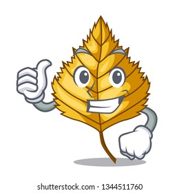 Thumbs up birch leaf isolated in the character