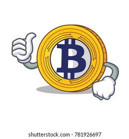 Thumbs Up Bitcoin Gold Character Cartoon