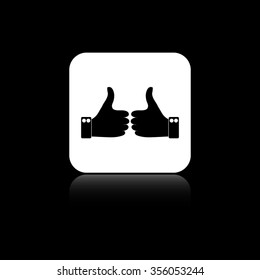 Thumbs up - black vector  icon