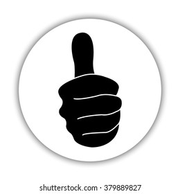 thumbs up  - black vector icon