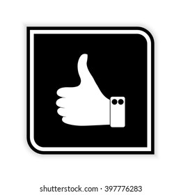 Thumbs up  - black vector icon