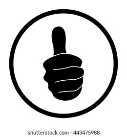 thumbs up -  black vector icon