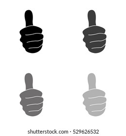 thumbs up  - black vector icon
