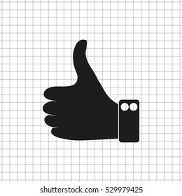 Thumbs up  - black vector icon