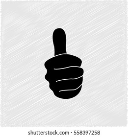thumbs up  - black vector icon
