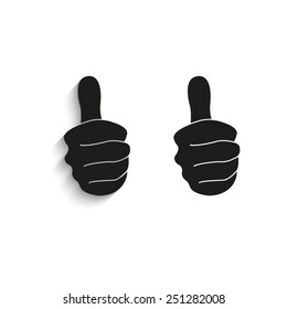 thumbs up - black vector icons