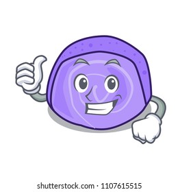 Thumbs up blueberry roll cake character cartoon