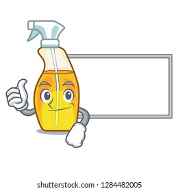 Thumbs up with board bottle spray in the character form