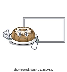 Thumbs up with board bundt cake character cartoon