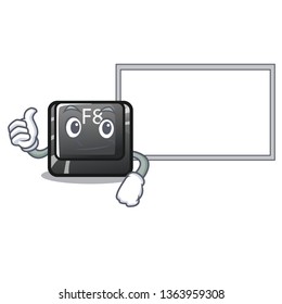 Thumbs up with board button f8 in the shape character