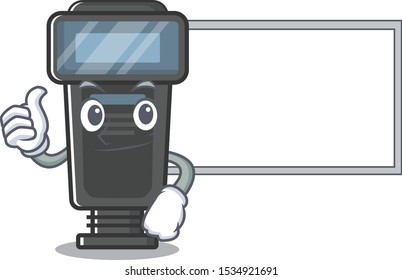 Thumbs up with board camera flash in the cartoon shape