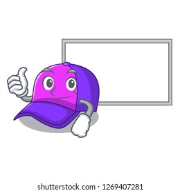Thumbs up with board cap shape in the a cartoon