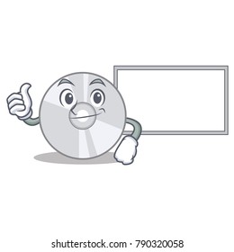 Thumbs up with board CD character cartoon style