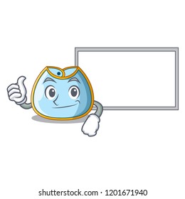 Thumbs up with board character baby bib for feeding toddler