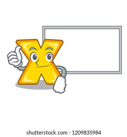 Thumbs up with board character cartoon multiply sign for logo