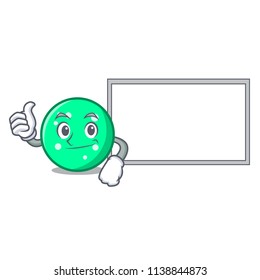 Thumbs up with board circle character cartoon style