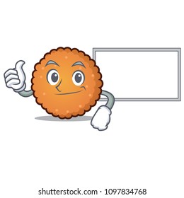 Thumbs up with board cookies character cartoon style