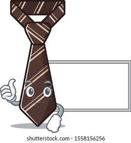 thumbs up with board cool tie character in the mascot