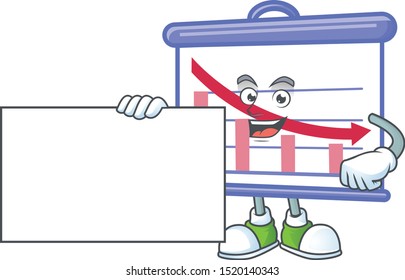 Thumbs up with board down graphic board cartoon character style.