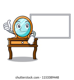 Thumbs up with board dressing table character cartoon
