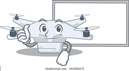 Thumbs up with board drone isolated with in the mascot