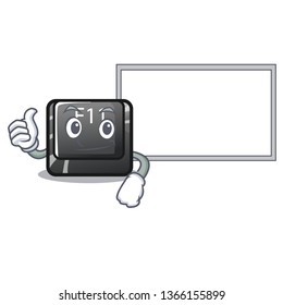 Thumbs up with board f11 button installed on mascot keyboard